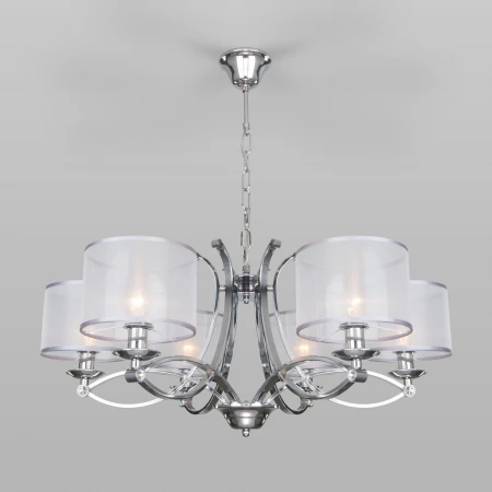 Подвесная люстра с абажурами Eurosvet 60109/6 хром