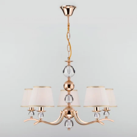 Подвесная люстра с абажурами Eurosvet 60097/5 золото