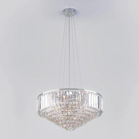 Хрустальная люстра с двойным вариантом крепления Eurosvet 10105/9 хром/прозрачный хрусталь Strotskis