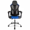 Игровое кресло CLG-802 LXH, синий, черный, кожа PU, сетка