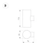 Уличный настенный светодиодный светильник Arlight KT-Ray-Wall-Twin-R46-2X3W Warm3000 034137