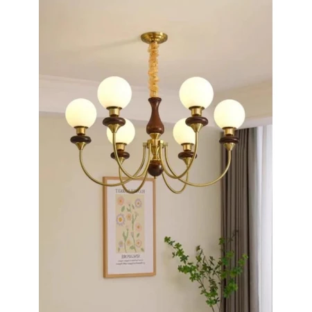 Люстра подвесная Alfa Light F3824-04 WH+GD E27*8
