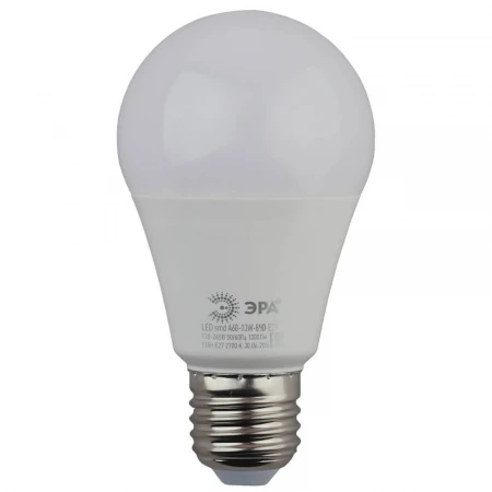 Лампа светодиодная ЭРА E27 13W 4000K матовая LED A60-13W-840-E27 Б0020537
