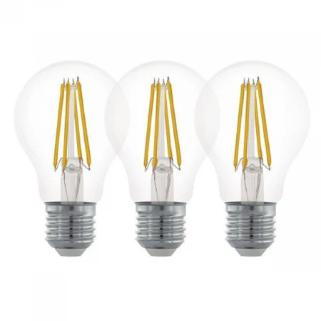 Набор светодиодных ламп (3 шт.) Eglo E27 6,5W 2700K прозрачная 12887