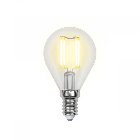 Лампа светодиодная филаментная Uniel E14 6W 3000K прозрачная LED-G45-6W/WW/E14/CL UL-00000197