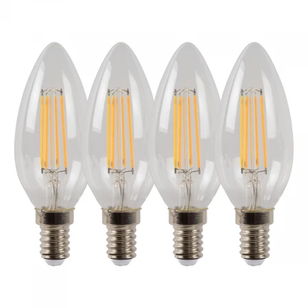 Лампа светодиодная диммируемая Lucide E14 4W 2700K прозрачная 49023/14/60