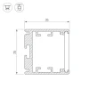 Профиль Arlight SL-ARC-3535-D1500-N90 BLACK (1180мм, дуга 1 из 4) 026596