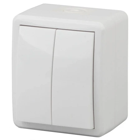Выключатель двухклавишный ЭРА Эксперт 10AX 250V IP54 11-1404-01 Б0020675