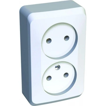 Розетка двойная 2К Systeme Electric Этюд 16A 250V белая PA16-005B