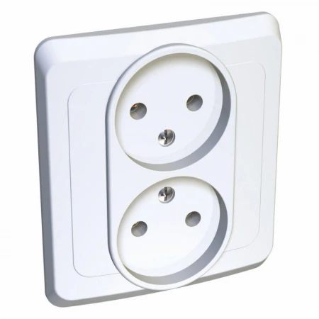 Розетка двойная 2К Systeme Electric Этюд 16A 250V белая PC16-005B