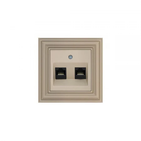 Розетка 2хRJ45 Liregus Retro кремовый омбре 29-137