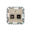 Розетка TV/RJ45 Liregus Retro кремовый омбре 29-135