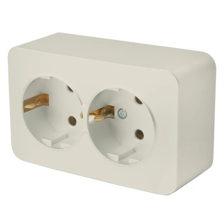 Розетка двойная 2P+PE Stekker София слоновая кость MST16-12-04 49497