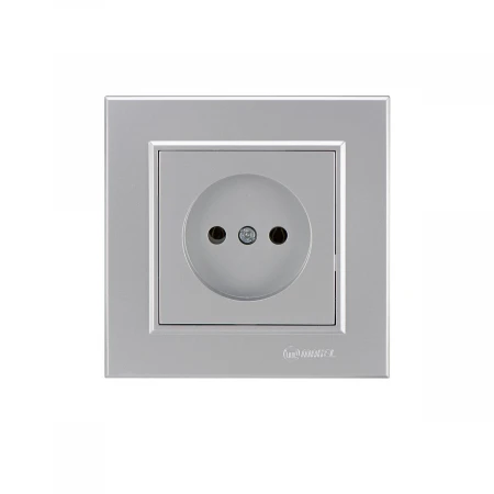 Розетка Makel 1-м СП Karea 10А IP20 б/з сереб. 56065022