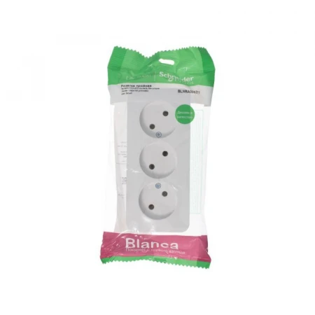 Розетка тройная 2К Systeme Electric Blanca 16A 250V белая BLNRA000311