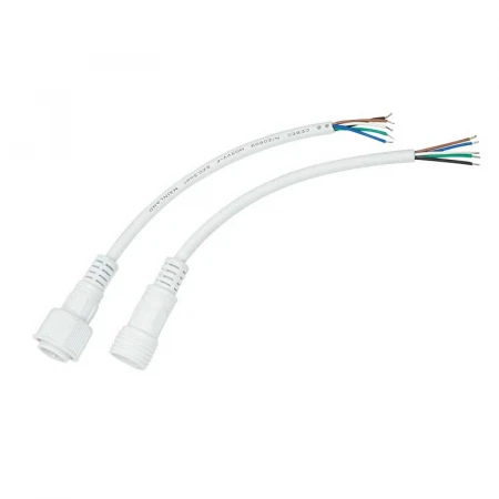Соединительный кабель (5pin) герметичный (IP67) 5х0.5мм² белый REXANT 11-9450