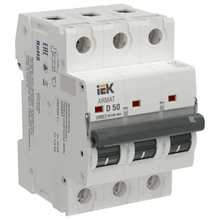 ARMAT Автоматический выключатель без теплового расцепителя M10N-MA 3P D 50А IEK AR-M10N-MA-3-D050