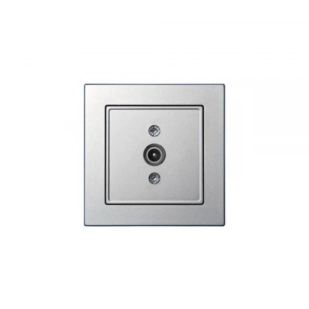 ТВ-розетка проходная Liregus Epsilon серебро 28-1822