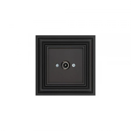 ТВ-розетка проходная Liregus Retro черный матовый 29-227