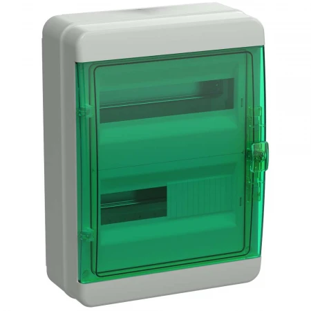 TEKFOR Корпус пластиковый КМПн-24 IP65 зеленая прозрачная дверь IEK TF5-KP72-N-24-65-K03-K06