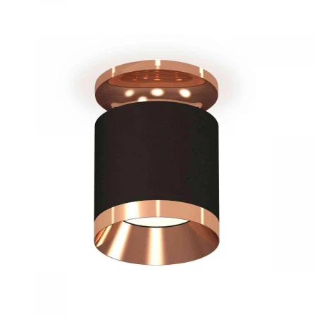 Комплект накладного светильника Ambrella light Techno Spot XS7402121 SBK/PPG черный песок/золото розовое полированное (N7930, C7402, N7035)