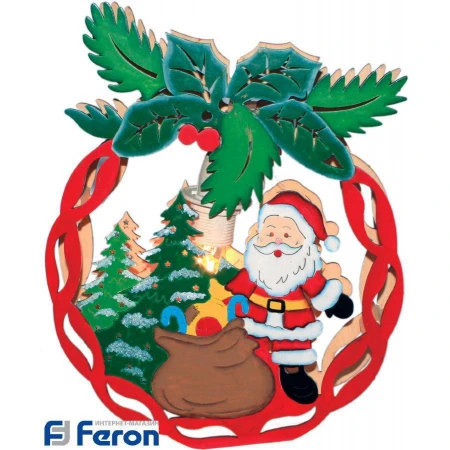 Световая фигура "деревянный шар с санта клаусом", lt084